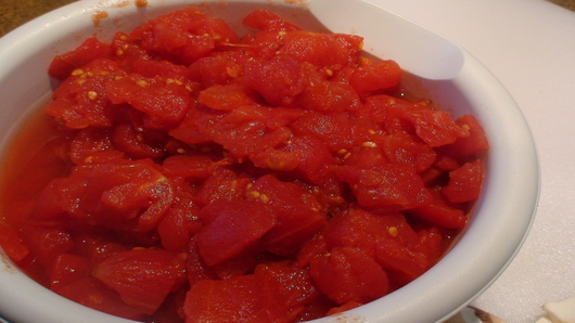 Draining the Tomatoes