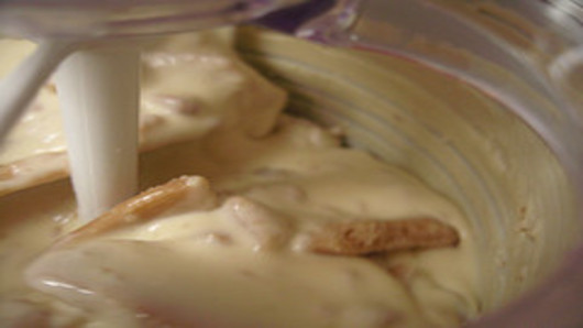 Add the cashews and toffee