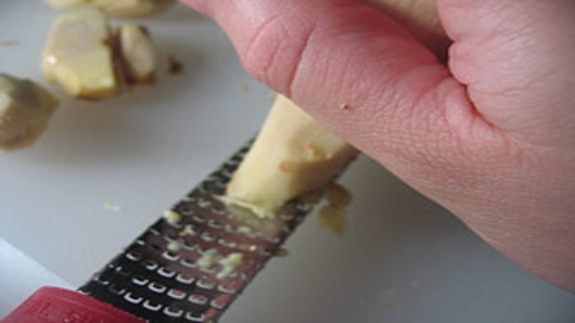 Grate the ginger