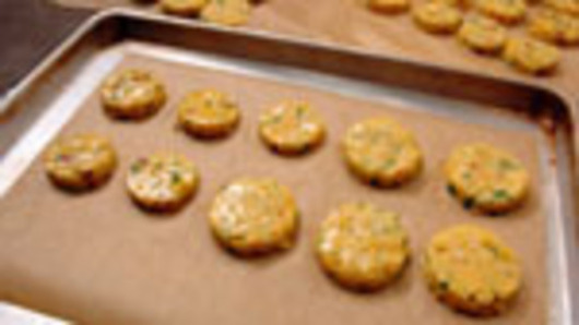 Baking the Polenta Cakes