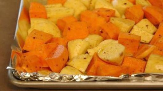 Preparing the Yams and Sweet Potatoes