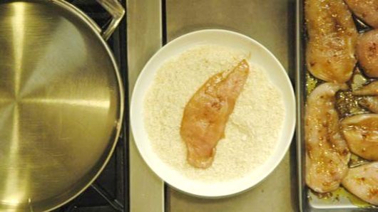 Shallow Frying the Chicken