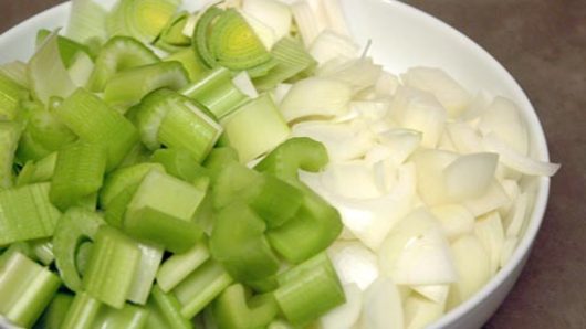 Preparing and Adding the Mirepoix