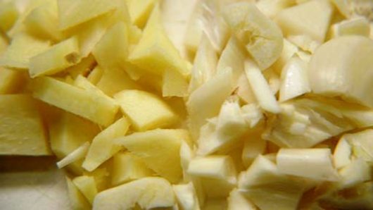 Preparing the Garlic and Ginger