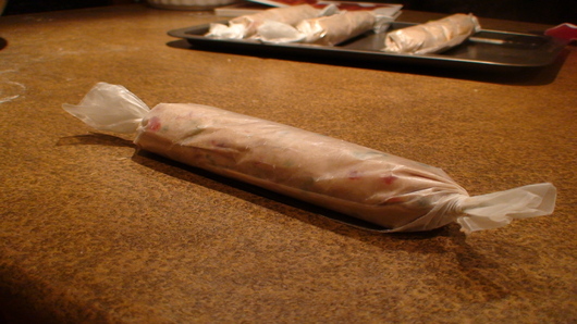 Roll up in paper