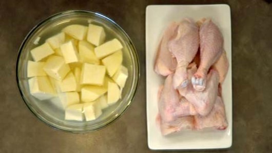 Preparing the Potatoes and Chicken