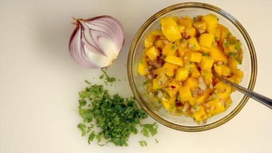 Making the Mango Salsa