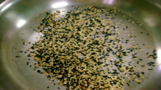 Toast the sesame seeds