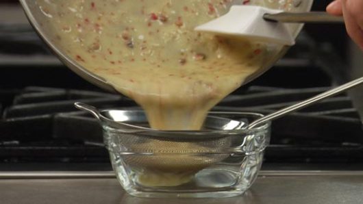 Straining the Sauce & Serving