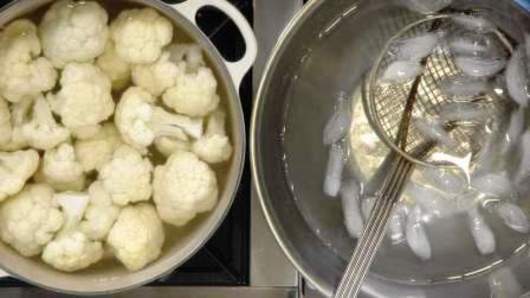 Prepping and Blanching the Cauliflower