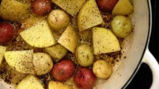 Browning the Potatoes