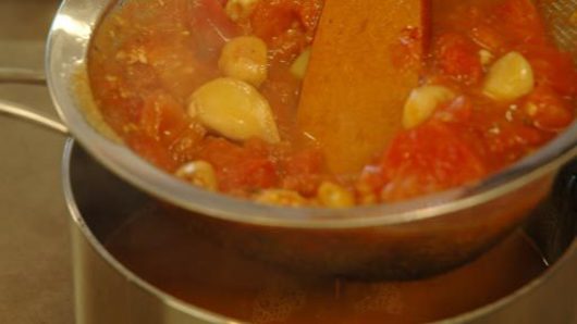 Reducing & Straining the Sauce