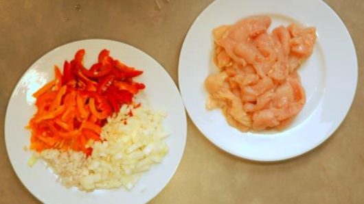 Cutting the Vegetables and Chicken