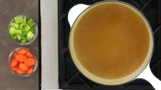 Heating the Broth for the Soup