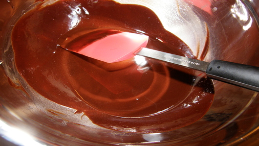Making the batter and baking the cake .