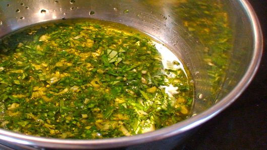 Making the Herb Garlic Topping