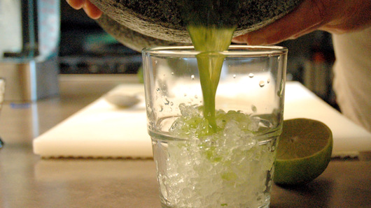Pouring the Mixture into Glasses