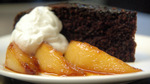 Fresh Ginger Cake with Caramelized Pears