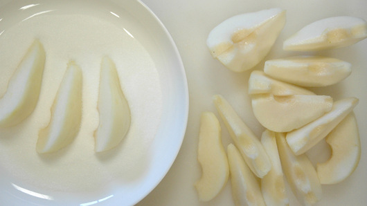 Coating the Pears in Sugar