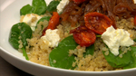 Bulgur Salad with Spinach & Roasted Tomatoes 