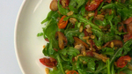 Warm Wheat Berry, Mushroom, Tomato & Arugula Salad