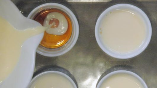Filling and Baking the Crème Caramel