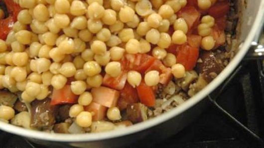 Adding the Chickpeas and Tomatoes