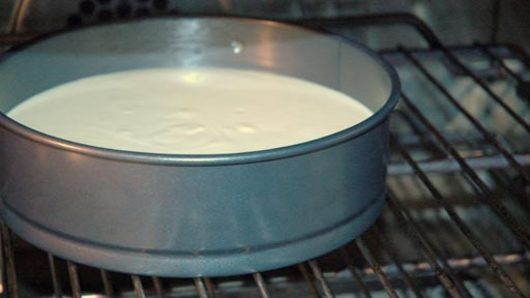 Baking the First Layer of the Cheesecake