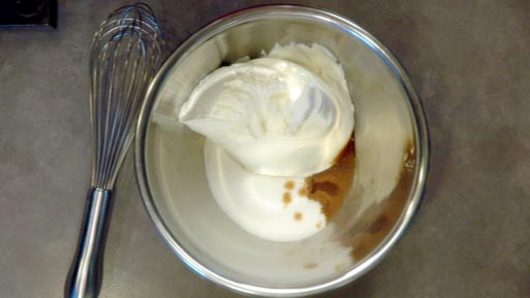 Preparing the Sour Cream Topping