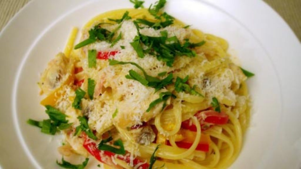 Chicken Linguini with Tequila-Lime Cream Sauce