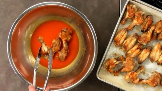 Tossing and Serving the Buffalo Wings