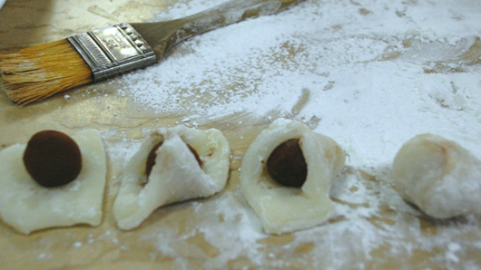 Making the Chocolate Truffle Mochi