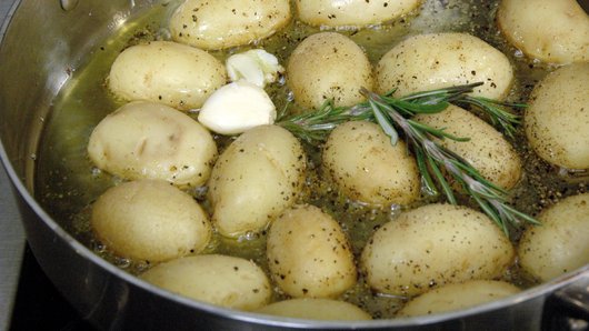 Sauteeing the Potatoes