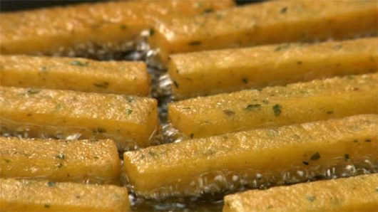 Frying and Serving the Chickpea Fries 
