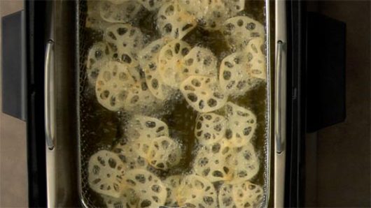 Frying & Serving the Lotus Chips