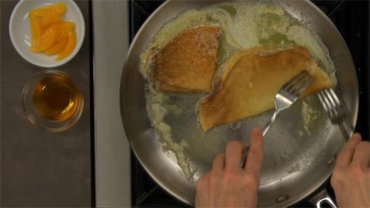 Preparing the Crêpes Suzette