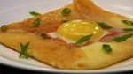 Sunny Side Up Egg Crêpes with Ham & Cheese   