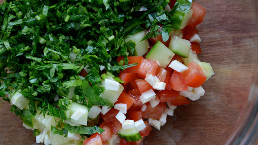 Preparing the Tabouli 