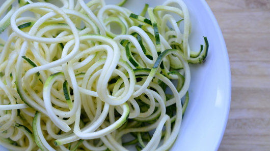 Preparing the Zucchini Pasta 