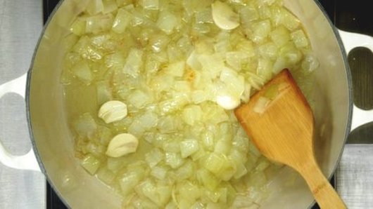Cooking the Onions & Garlic