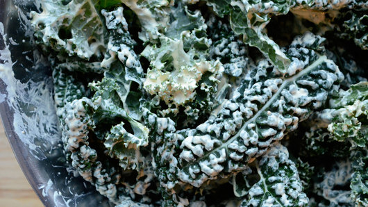Preparing the Kale Chips 