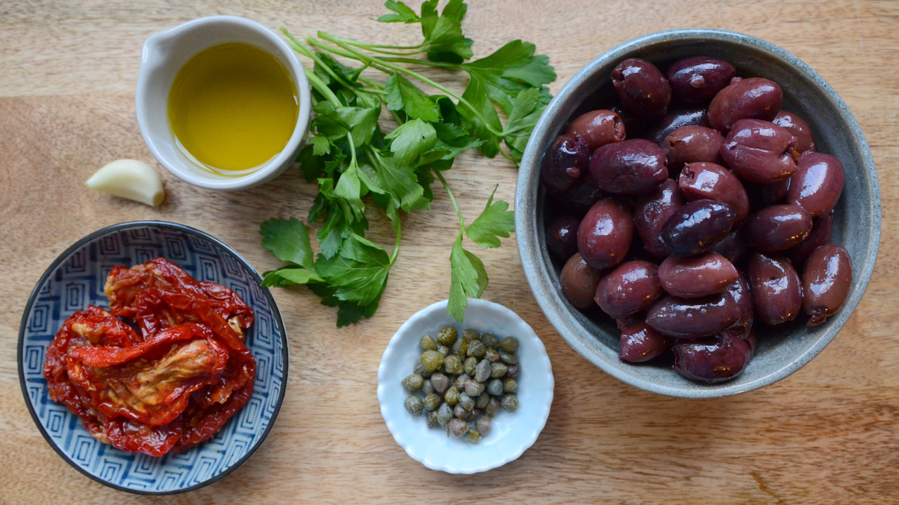 thumbnail image 2 of Easy Greek Olive Tapenade - Hungry Happens 2 of 9