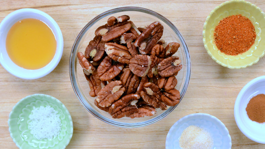 Preparing the Spicy Pecans