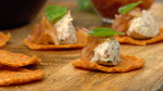 Red Pepper Crisps w/ Almond Canapés  