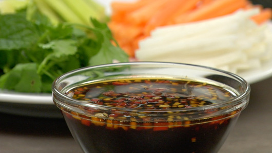 Making the Asian Vinaigrette 