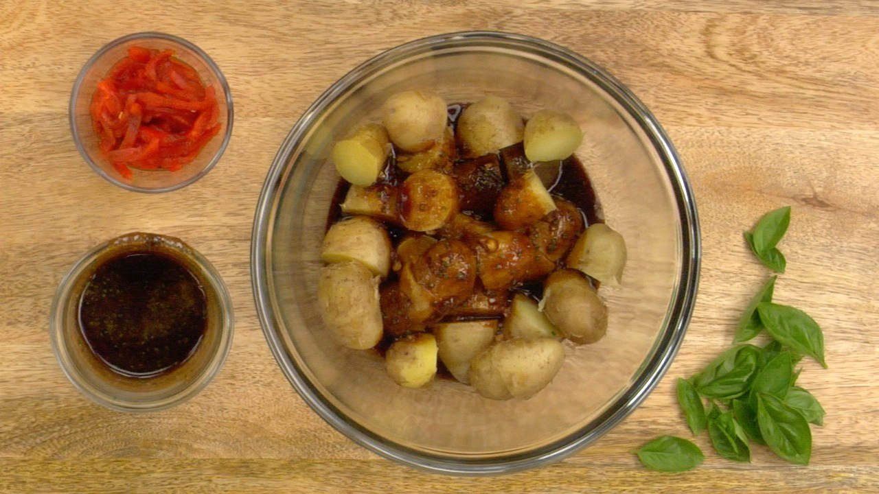 Preparing the Balsamic Potatoes