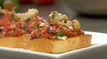 Roasted Pepper Pesto Crostini w/ Horseradish