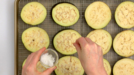 Salting & Roasting the Eggplant