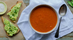 Tomato & Roasted Red Pepper Soup w/ Avocado Toast