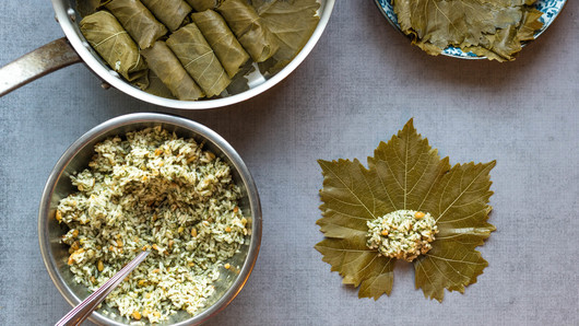 Assembling the Dolmades 
